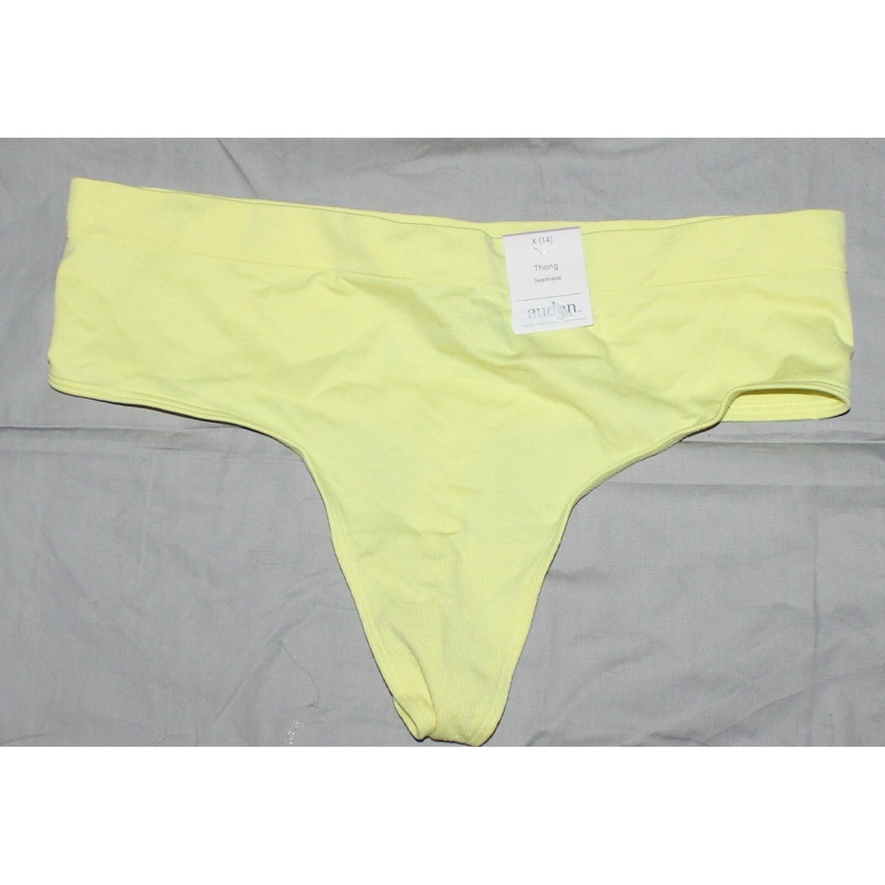 AUDEN Womens plus Size X seamless yellow thongs NEW